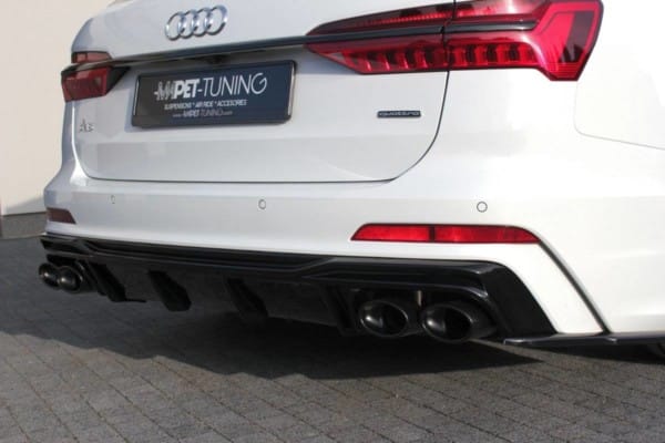 MAXTON DESIGN - Difúzor zadného náraznika  + Výfuk - koncovky Audi A6 C8 S-Line , Čierny lesk  ,Chrome – Obrázok 5