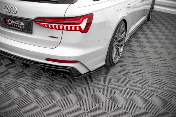 MAXTON DESIGN - Bočné difúzory zadného náraznika Audi A6 C8 S-Line , Čierny lesk , – Obrázok 2