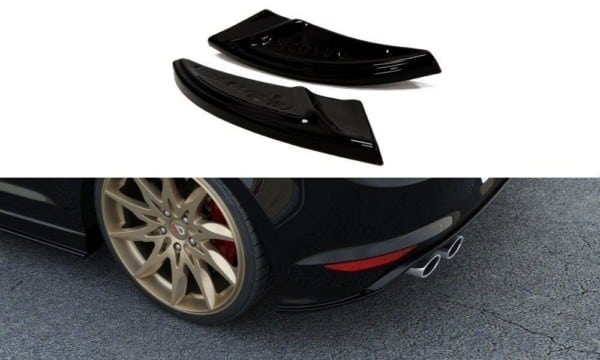 MAXTON DESIGN - Bočné difúzory zadného náraznika V.1 VW Golf 7 R / R-Line , Čierny lesk