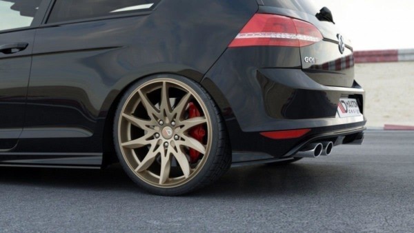 MAXTON DESIGN - Bočné difúzory zadného náraznika V.1 VW Golf 7 R / R-Line , Čierny lesk – Obrázok 2