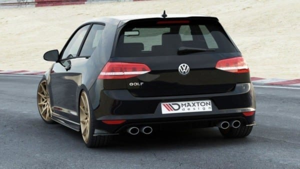 MAXTON DESIGN - Bočné difúzory zadného náraznika V.1 VW Golf 7 R / R-Line , Čierny lesk – Obrázok 3