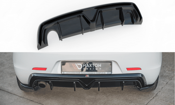 MAXTON DESIGN - Difúzor zadného náraznika  Alfa Romeo Giulietta Facelift (Single Výfuk Version) , Čierny lesk  ,