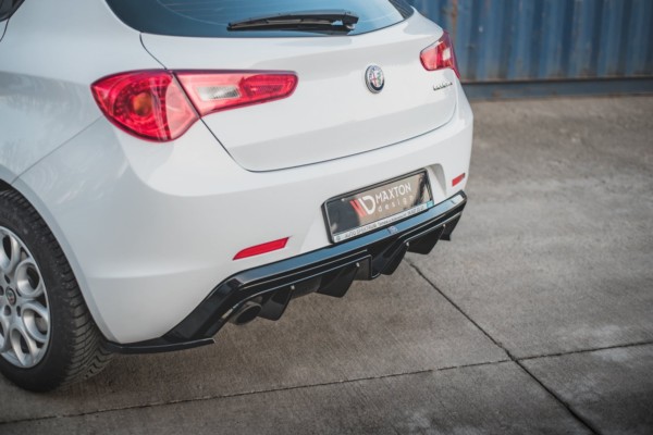 MAXTON DESIGN - Difúzor zadného náraznika  Alfa Romeo Giulietta Facelift (Single Výfuk Version) , Čierny lesk  , – Obrázok 6