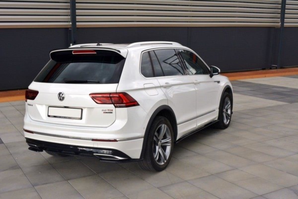 MAXTON DESIGN - Bočné difúzory zadného náraznika Vw Tiguan Mk2 R-Line , Čierny lesk – Obrázok 2