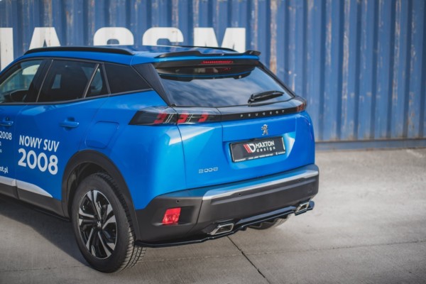MAXTON DESIGN - Stredový spoiler pod zadný náraznik (with vertical bars) Peugeot 2008 Mk2 , Čierny lesk – Obrázok 2
