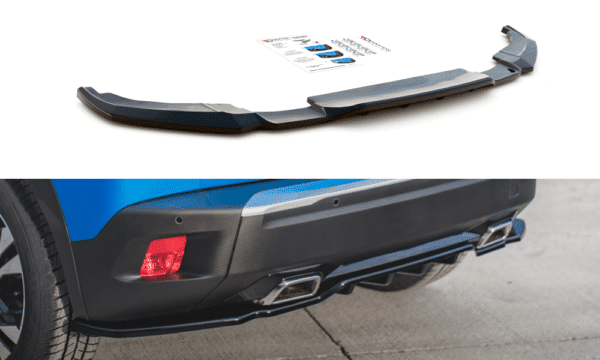 MAXTON DESIGN - Stredový spoiler pod zadný náraznik (with vertical bars) Peugeot 2008 Mk2 , Čierny lesk