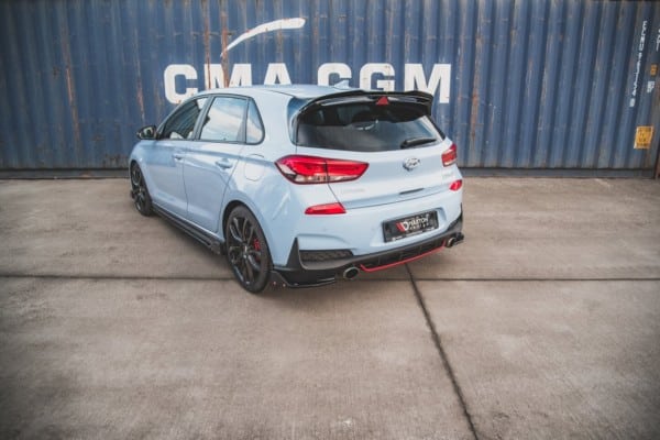 MAXTON DESIGN - Bočné difúzory zadného náraznika + Splitre V.6 Hyundai I30 N Mk3 Hatchback , Čierny lesk , – Obrázok 2