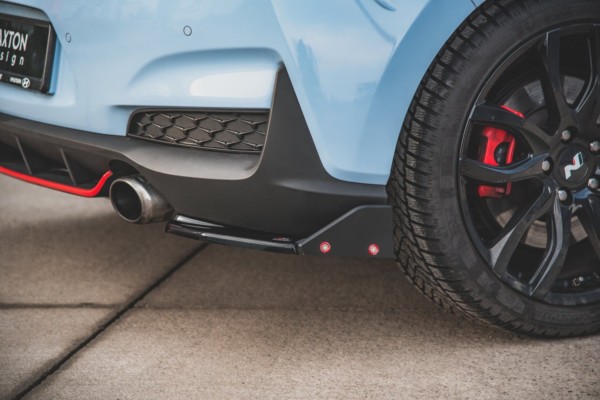 MAXTON DESIGN - Bočné difúzory zadného náraznika + Splitre V.6 Hyundai I30 N Mk3 Hatchback , Čierny lesk , – Obrázok 4