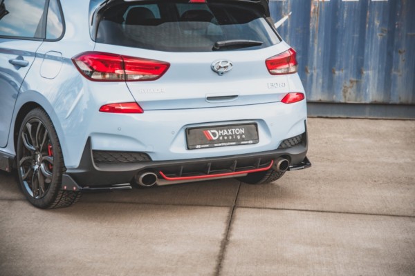 MAXTON DESIGN - Bočné difúzory zadného náraznika + Splitre V.6 Hyundai I30 N Mk3 Hatchback , Čierny lesk , – Obrázok 5