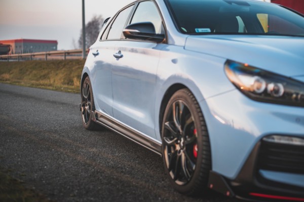 MAXTON DESIGN - Lišty pod prahy + Splitre V.5 Hyundai I30 N Mk3 Hatchback/Fastback , Čierny lesk – Obrázok 2