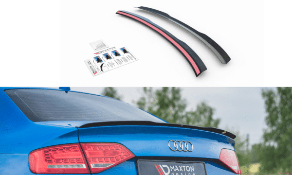 MAXTON DESIGN - Predlženie spoilera  Audi A4 / A4 S-Line B8 / B8 FL Sedan , Čierny lesk