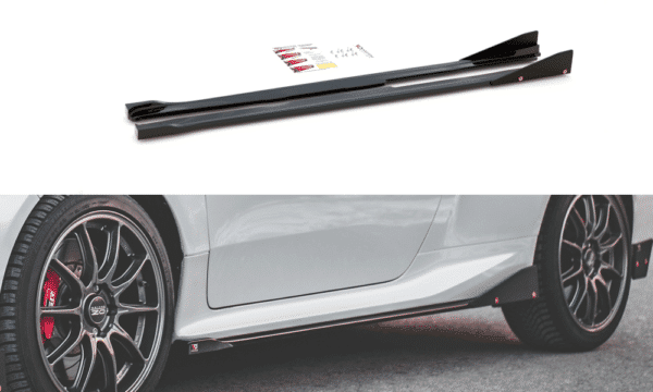 MAXTON DESIGN - Lišty pod prahy + Splitre V.2 Toyota GR Yaris Mk4 , Čierny lesk