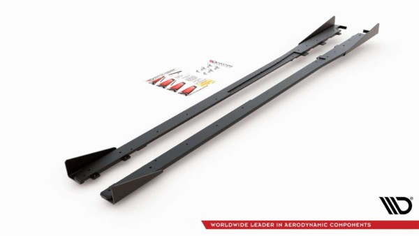 MAXTON DESIGN - Racing Durability Lišty pod prahy + Splitre Toyota GR Yaris Mk4 , Black + Gloss Flaps – Obrázok 7