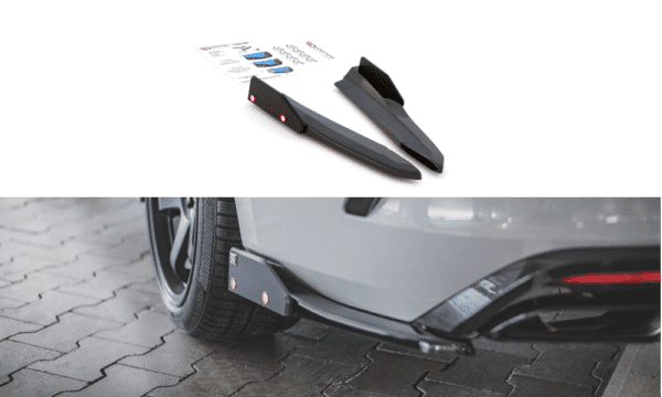 MAXTON DESIGN - Bočné difúzory zadného náraznika + Splitre V.2 Skoda Octavia RS Mk4 , Čierny lesk