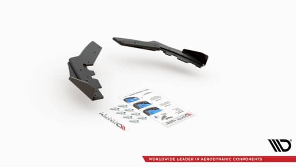 MAXTON DESIGN - Racing Durability Bočné difúzory zadného náraznika + Splitre vhodné pre BMW M135i F20 , Black + Gloss Flaps – Obrázok 6