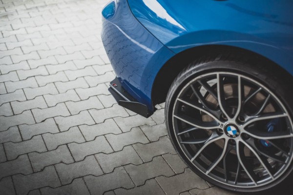 MAXTON DESIGN - Racing Durability Bočné difúzory zadného náraznika + Splitre vhodné pre BMW M135i F20 , Black + Gloss Flaps – Obrázok 2