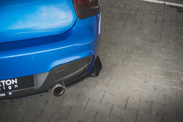 MAXTON DESIGN - Racing Durability Bočné difúzory zadného náraznika + Splitre vhodné pre BMW M135i F20 , Black + Gloss Flaps – Obrázok 3