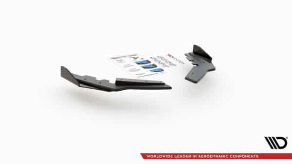 MAXTON DESIGN - Racing Durability Bočné difúzory zadného náraznika + Splitre vhodné pre BMW M135i F20 , Black + Gloss Flaps – Obrázok 5