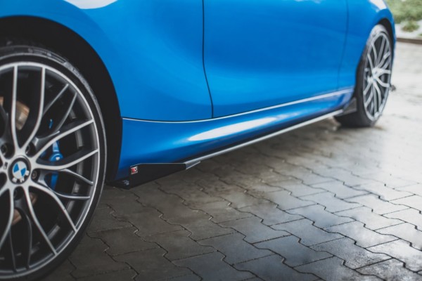 MAXTON DESIGN - Racing Durability Lišty pod prahy + Splitre vhodné pre BMW 1 F21 M135i / M140i / M-Pack , Black + Gloss Flaps – Obrázok 4
