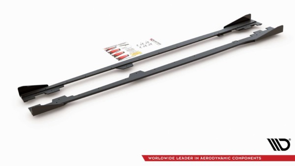 MAXTON DESIGN - Racing Durability Lišty pod prahy + Splitre vhodné pre BMW 1 F21 M135i / M140i / M-Pack , Black + Gloss Flaps – Obrázok 7