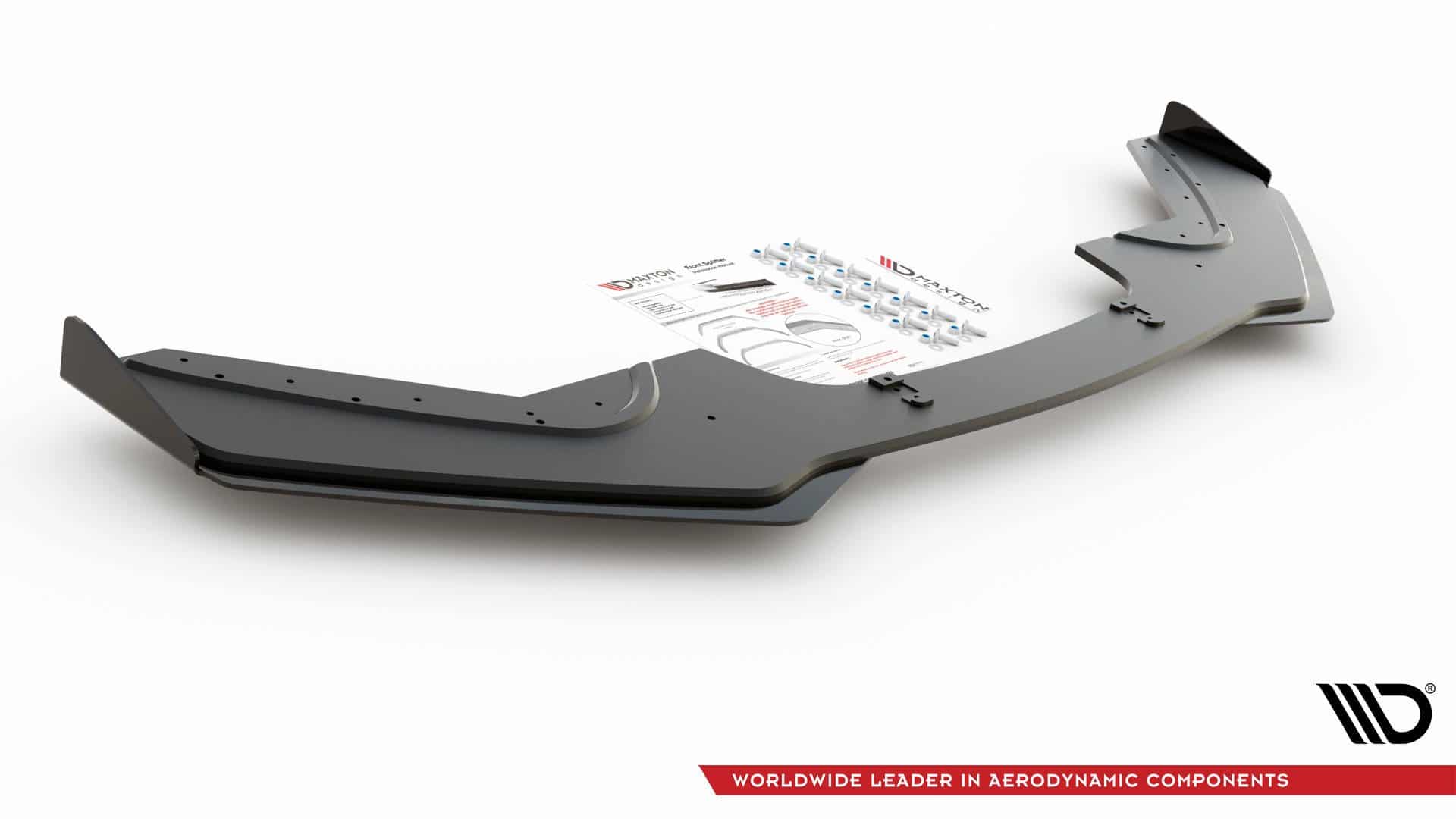 MAXTON DESIGN - Racing Durability Spoiler pod Predný náraznik V.3 + Splitre for vhodné pre BMW 1 F20 M-Pack Facelift / M140i , Black + Gloss Flaps – Obrázok 6