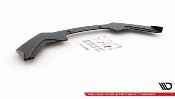 MAXTON DESIGN - Racing Durability Spoiler pod Predný náraznik V.3 + Splitre for vhodné pre BMW 1 F20 M-Pack Facelift / M140i , Black + Gloss Flaps – Obrázok 7