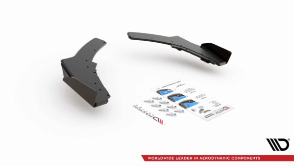 MAXTON DESIGN - Racing Durability Bočné difúzory zadného náraznika V.2 + Splitre for vhodné pre BMW 1 F20 M-Pack Facelift / M140i , Black + Gloss Flaps – Obrázok 7