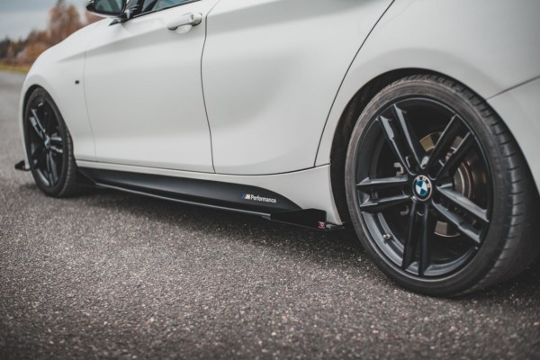MAXTON DESIGN - Racing Durability Lišty pod prahy V.2 + Splitre for vhodné pre BMW 1 F20 M135i / M140i / M-Pack , Black + Gloss Flaps – Obrázok 4