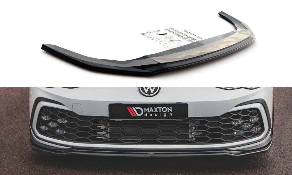 MAXTON DESIGN - Spoiler pod Predný náraznik V.4 Volkswagen Golf 8 GTI , Čierny lesk