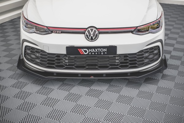 MAXTON DESIGN - Racing Durability Spoiler pod Predný náraznik   + Splitre Volkswagen Golf 8 GTI , Black + Gloss Flaps – Obrázok 3