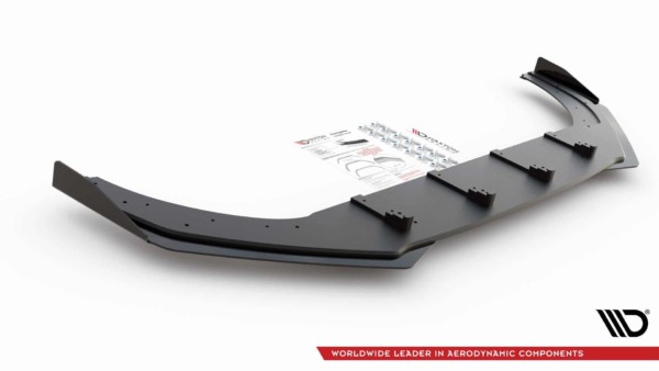 MAXTON DESIGN - Racing Durability Spoiler pod Predný náraznik   + Splitre Volkswagen Golf 8 GTI , Black + Gloss Flaps – Obrázok 6