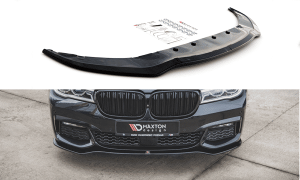 MAXTON DESIGN - Spoiler pod Predný náraznik   V.1 for vhodné pre BMW 7 M-Pack G11 , Čierny lesk