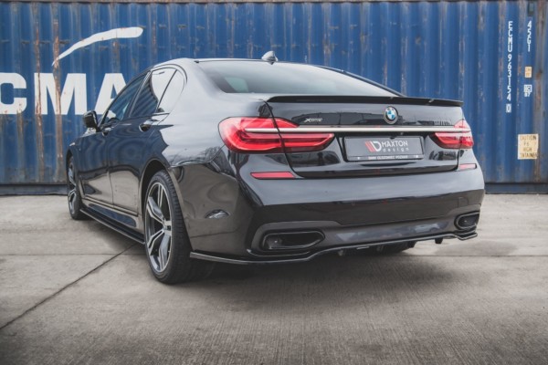 MAXTON DESIGN - Stredový spoiler pod zadný náraznik (with vertical bars) for vhodné pre BMW 7 M-Pack G11 , Čierny lesk – Obrázok 2