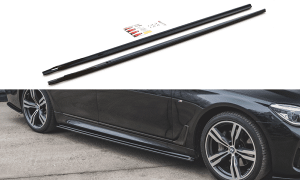 MAXTON DESIGN - Lišty pod prahy for BMW 7 M-Pack G11 , Čierny lesk