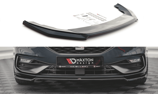 MAXTON DESIGN - Spoiler pod Predný náraznik   V.4 Seat Leon FR Mk4 , Čierny lesk