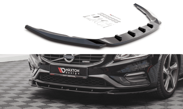 MAXTON DESIGN - Spoiler pod Predný náraznik   V.2 Volvo S60 R-Design Mk2 , Čierny lesk