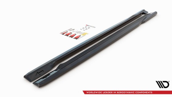 MAXTON DESIGN - Lišty pod prahy Volvo S60 R-Design Mk2 , Čierny lesk – Obrázok 5