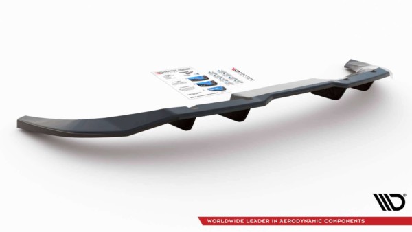 MAXTON DESIGN - Stredový spoiler pod zadný náraznik (with vertical bars) Audi Q3 Sportback S-Line , Čierny lesk – Obrázok 3