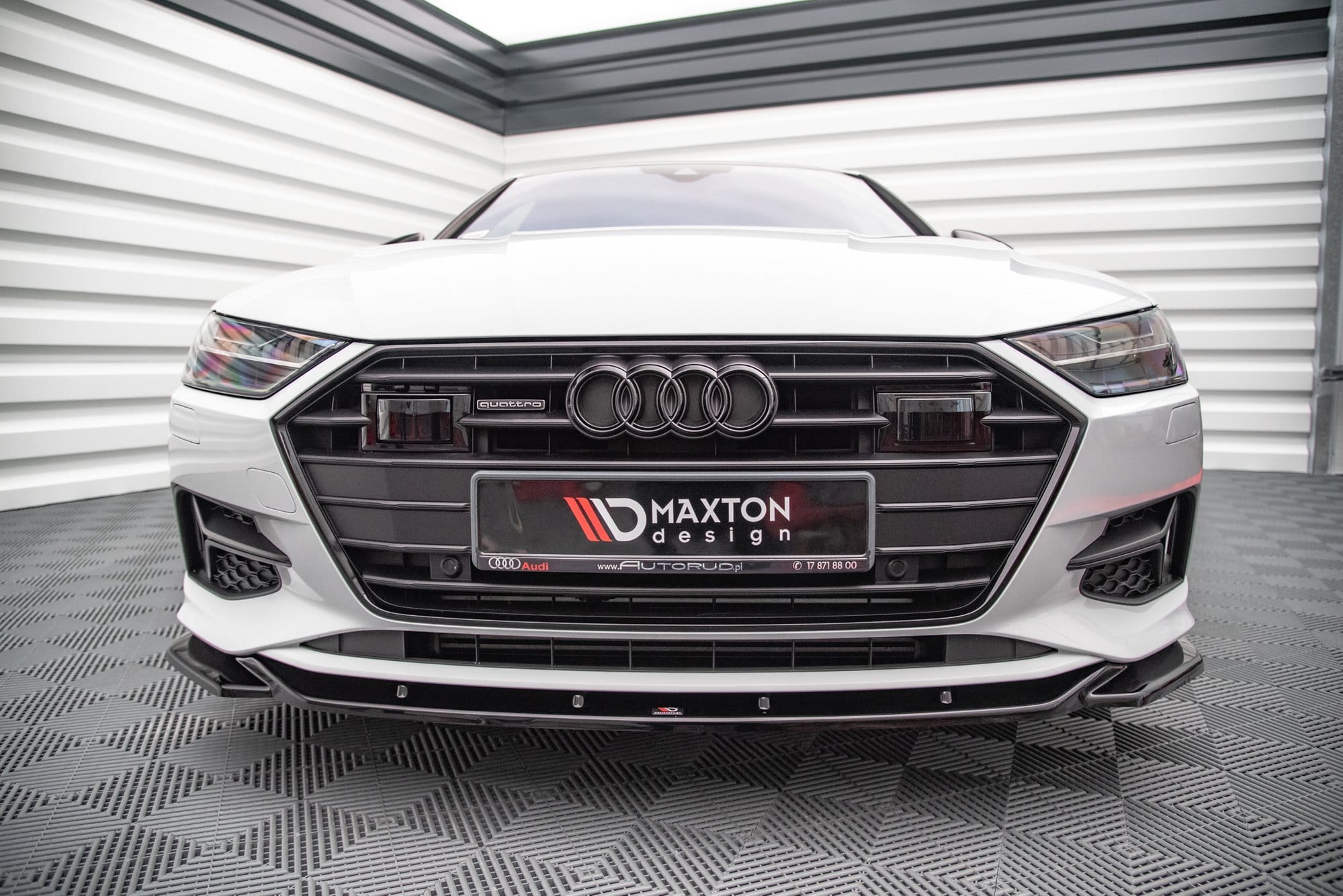 MAXTON DESIGN - Spoiler pod Predný náraznik V.1 Audi A7 C8 , Čierny lesk – Obrázok 3