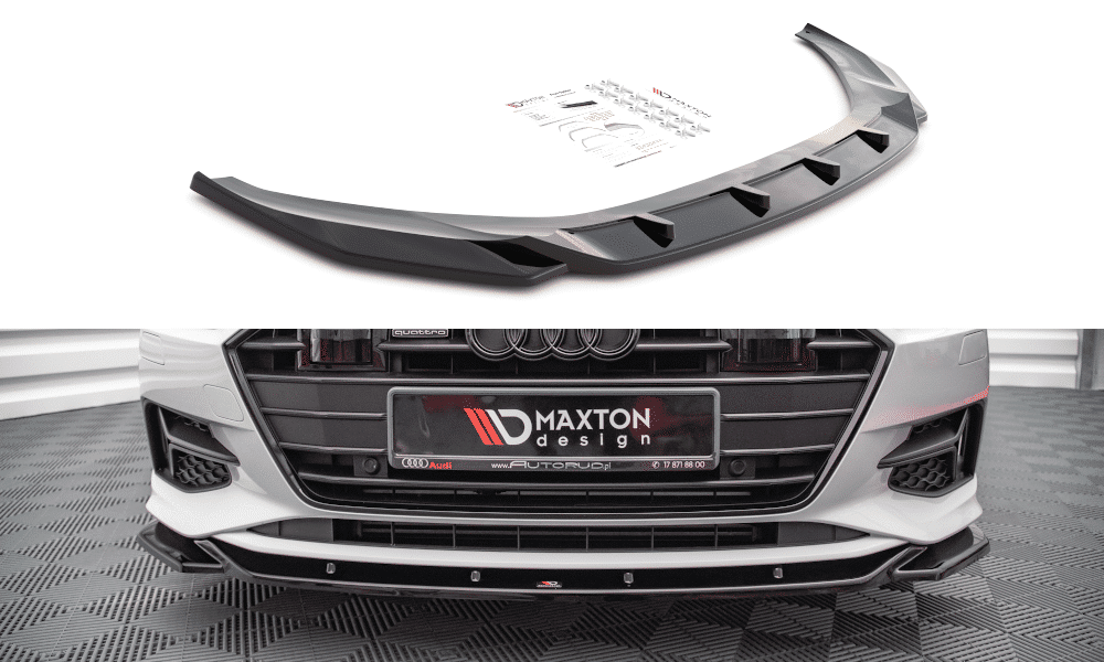 MAXTON DESIGN - Spoiler pod Predný náraznik V.1 Audi A7 C8 , Čierny lesk