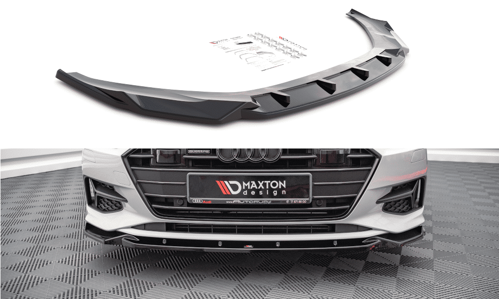 MAXTON DESIGN - Spoiler pod Predný náraznik V.2 Audi A7 C8 , Čierny lesk
,
