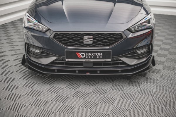 MAXTON DESIGN -  Spoiler pod Predný náraznik   + Splitre Seat Leon FR Mk4 , Black + Gloss Flaps – Obrázok 3