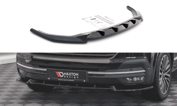 MAXTON DESIGN - Spoiler pod Predný náraznik   V.1 Volkswagen T6 Facelift , Čierny lesk 


,