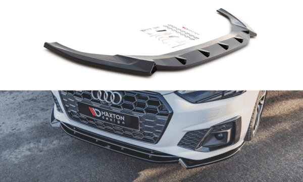 MAXTON DESIGN - Spoiler pod Predný náraznik   V.2 Audi S5 / A5 S-Line F5 Facelift , Čierny lesk 


,