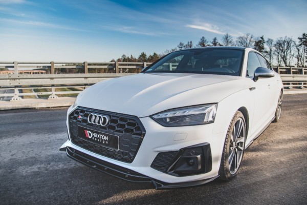 MAXTON DESIGN - Spoiler pod Predný náraznik   V.2 Audi S5 / A5 S-Line F5 Facelift , Čierny lesk 


, – Obrázok 3