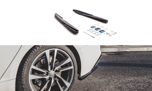 MAXTON DESIGN - Bočné difúzory zadného náraznika for Audi S5 Sportback F5 Facelift , Čierny lesk ,