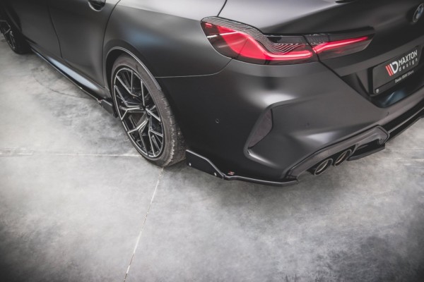 MAXTON DESIGN - Bočné difúzory zadného náraznika + Splitre V.1 vhodné pre BMW M8 Gran Coupe F93 , Čierny lesk – Obrázok 3