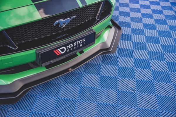 MAXTON DESIGN -  Spoiler pod Predný náraznik   V.1 + Splitre Ford Mustang GT Mk6 Facelift , Black + Gloss Flaps – Obrázok 2
