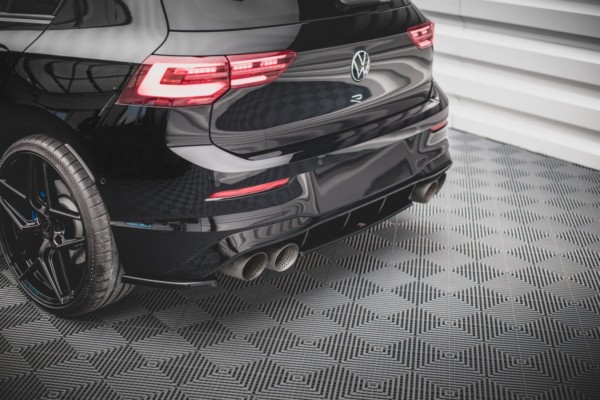 MAXTON DESIGN - Stredový spoiler pod zadný náraznik for Volkswagen Golf R Mk8 , Čierny lesk – Obrázok 4