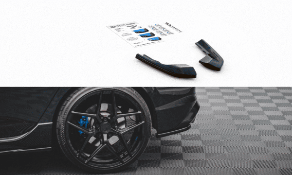 MAXTON DESIGN - Bočné difúzory zadného náraznika V.1 for Volkswagen Golf R Mk8 , Čierny lesk ,
